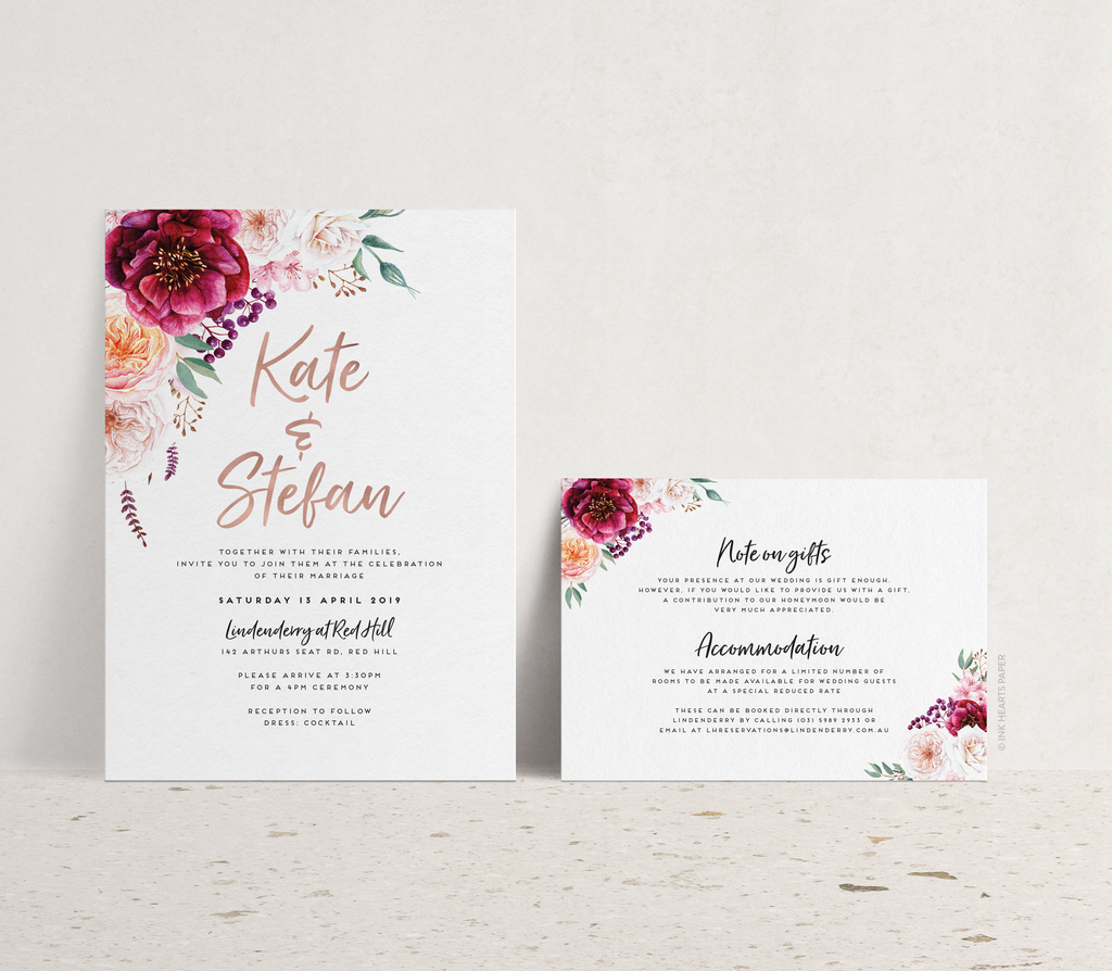 Floral, watercolor, Wedding Invitations Custom Elegant Modern Minimalist Classic Handmade Affordable Luxury Rustic Unique Floral Calligraphy Vintage Chic Simple Personalized Foil Monogram Destination Beach Formal Casual DIY Illustrated Arch Shape Right Aligned Serif Font Handwritten Script Design Trends